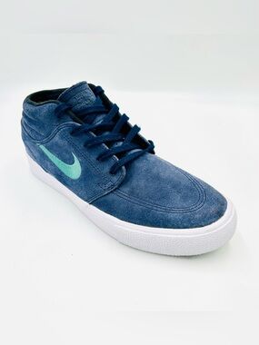 Nike SB Stefan Janoski Blue Suede Sneakers Men’s 6.5 Teal Swoosh Skate Shoes